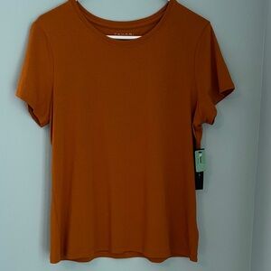 Tahari Women's Orange Short Sleeve Tee